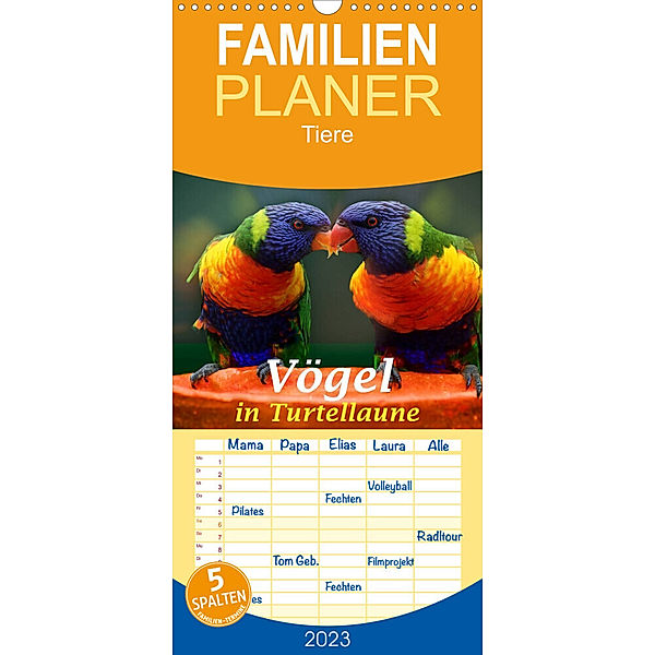 Familienplaner Vögel in Turtellaune (Wandkalender 2023 , 21 cm x 45 cm, hoch), Liselotte Brunner-Klaus