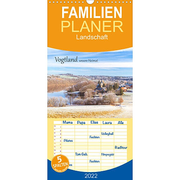 Familienplaner Vogtland - unsere Heimat (Wandkalender 2022 , 21 cm x 45 cm, hoch), studio-fifty-five