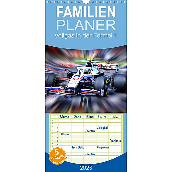 Familienplaner Vollgas in der Formel 1 (Wandkalender 2023 , 21 cm x 45 cm, hoch), Jean-Louis Glineur