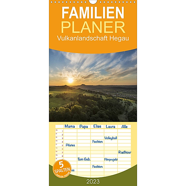 Familienplaner Vulkanlandschaft Hegau (Wandkalender 2023 , 21 cm x 45 cm, hoch), Markus Keller