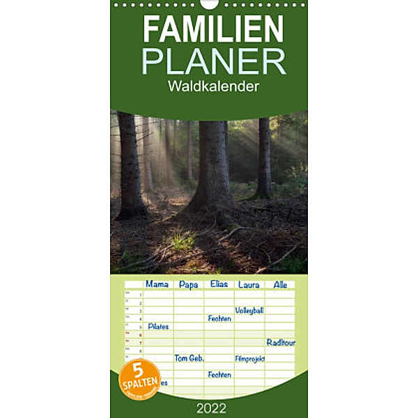 Familienplaner Waldkalender (Wandkalender 2022 , 21 cm x 45 cm, hoch), Hans Zitzler