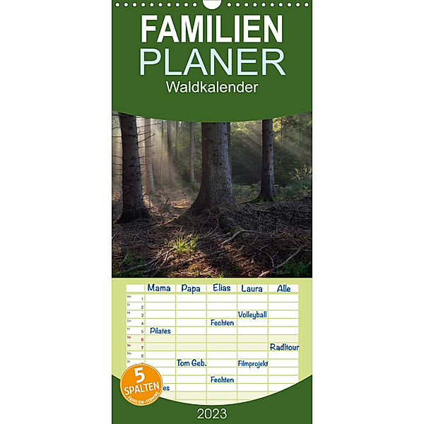 Familienplaner Waldkalender (Wandkalender 2023 , 21 cm x 45 cm, hoch), Hans Zitzler