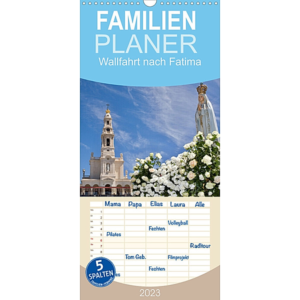 Familienplaner Wallfahrt nach Fatima (Wandkalender 2023 , 21 cm x 45 cm, hoch), insideportugal