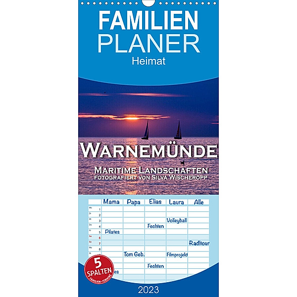 Familienplaner Warnemünde - Maritime Landschaften (Wandkalender 2023 , 21 cm x 45 cm, hoch), Silva Wischeropp