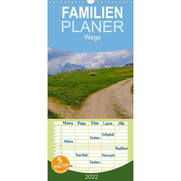 Familienplaner Wege 2022 (Wandkalender 2022 , 21 cm x 45 cm, hoch), Bildagentur Geduldig