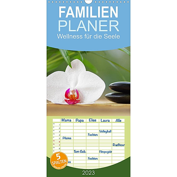 Familienplaner Wellness für die Seele (Wandkalender 2023 , 21 cm x 45 cm, hoch), Avianaarts Design Fotografie by Tanja Riedel