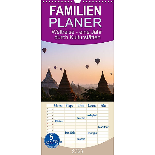 Familienplaner Weltreise - eine Jahr durch Kulturstätten (Wandkalender 2023 , 21 cm x 45 cm, hoch), Matteo Colombo