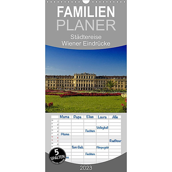 Familienplaner Wiener Eindrücke (Wandkalender 2023 , 21 cm x 45 cm, hoch), Christoph Dopplinger