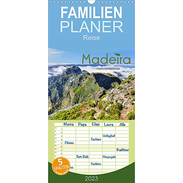 Familienplaner Wildes Madeira - Inselimpressionen (Wandkalender 2023 , 21 cm x 45 cm, hoch), Dirk Stamm