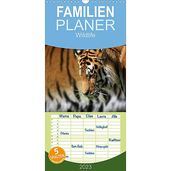Familienplaner Wildlife II / 2023 (Wandkalender 2023 , 21 cm x 45 cm, hoch), Jens Klingebiel