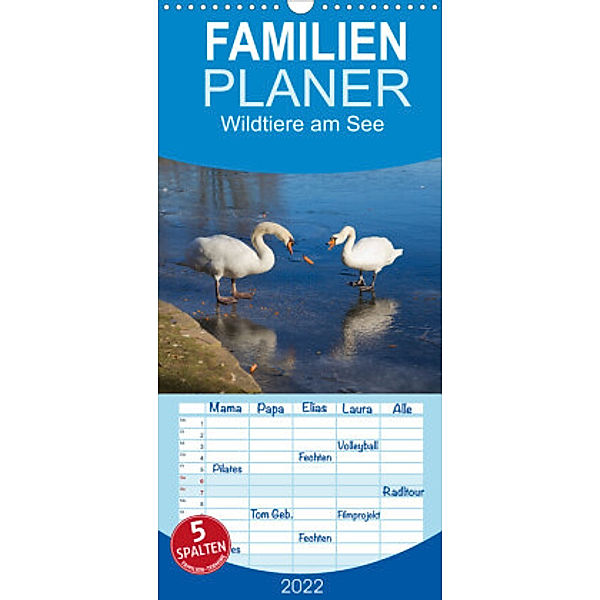 Familienplaner WILDTIERE AM SEE (Wandkalender 2022 , 21 cm x 45 cm, hoch), U boeTtchEr