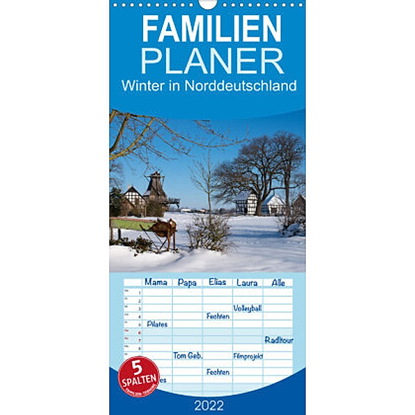 Familienplaner Winter in Nord-Deutschland (Wandkalender 2022 , 21 cm x 45 cm, hoch), Tanja Riedel