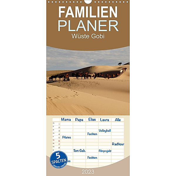 Familienplaner Wüste Gobi (Wandkalender 2023 , 21 cm x 45 cm, hoch), Eike Winter