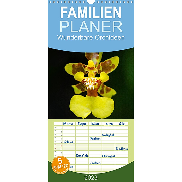 Familienplaner Wunderbare Orchideen (Wandkalender 2023 , 21 cm x 45 cm, hoch), Jürgen Wöhlke