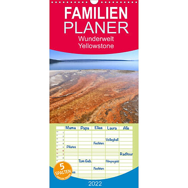 Familienplaner Wunderwelt Yellowstone 2022 (Wandkalender 2022 , 21 cm x 45 cm, hoch), Holm Anders