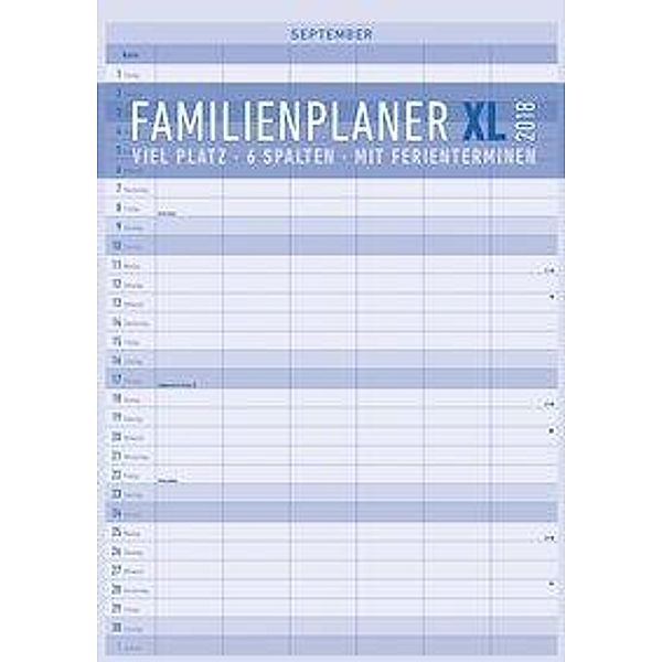 Familienplaner XL 2018, ALPHA EDITION