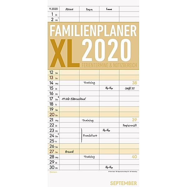 Familienplaner XL 2020, ALPHA EDITION