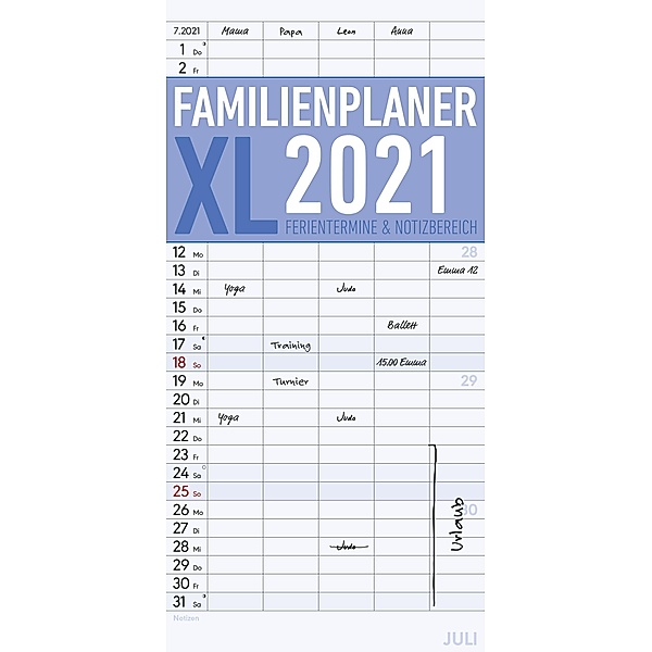 Familienplaner XL 2021