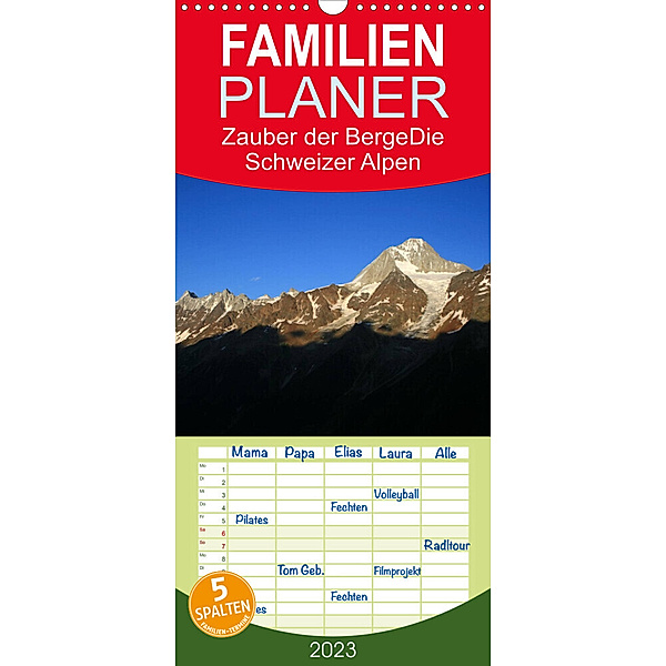 Familienplaner Zauber der Berge. Die Schweizer Alpen (Wandkalender 2023 , 21 cm x 45 cm, hoch), Günter Franz Müller Fotografie