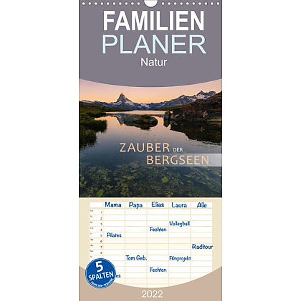 Familienplaner Zauber der Bergseen (Wandkalender 2022 , 21 cm x 45 cm, hoch), Christiane Dreher