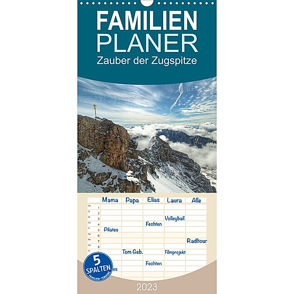 Familienplaner Zauber der Zugspitze (Wandkalender 2023 , 21 cm x 45 cm, hoch), Christine Wirges