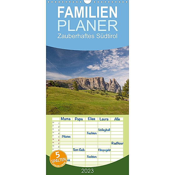 Familienplaner Zauberhaftes Südtirol (Wandkalender 2023 , 21 cm x 45 cm, hoch), Katrin Streiparth