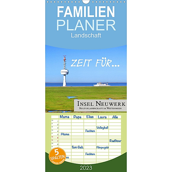 Familienplaner Zeit für... Insel Neuwerk - Kulturlandschaft im Wattenmeer (Wandkalender 2023 , 21 cm x 45 cm, hoch), Cora Klick