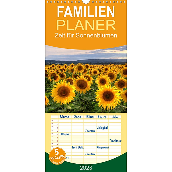 Familienplaner Zeit für Sonnenblumen (Wandkalender 2023 , 21 cm x 45 cm, hoch), Steffen Gierok