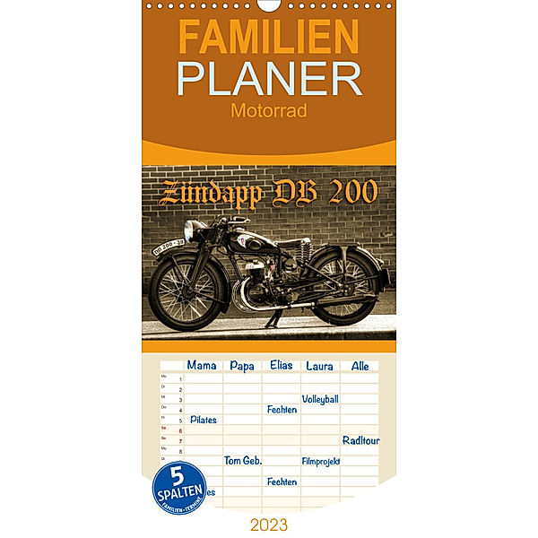Familienplaner Zündapp DB 200 (Wandkalender 2023 , 21 cm x 45 cm, hoch), Ingo Laue