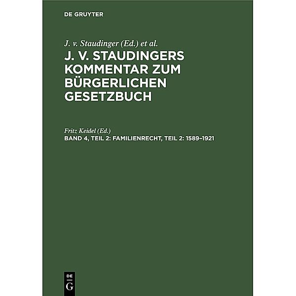 Familienrecht, Teil 2: 1589-1921