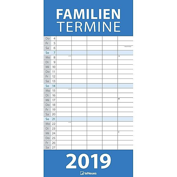 Familientermine blau 2019