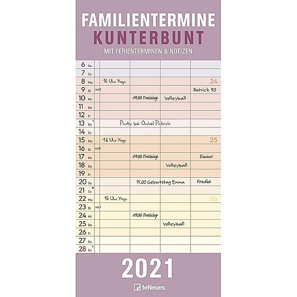 Familientermine Kunterbunt 2021