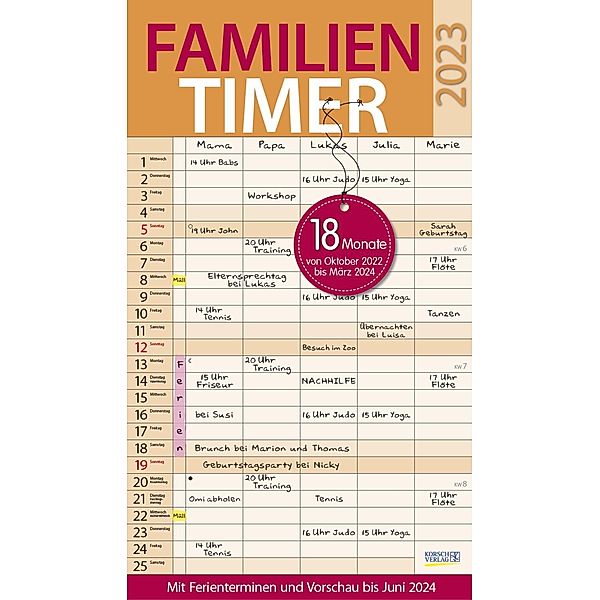 Familientimer 18 Monate 2023/2024