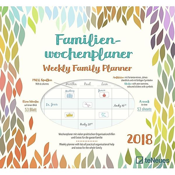 Familienwochenplaner Leaves 2018