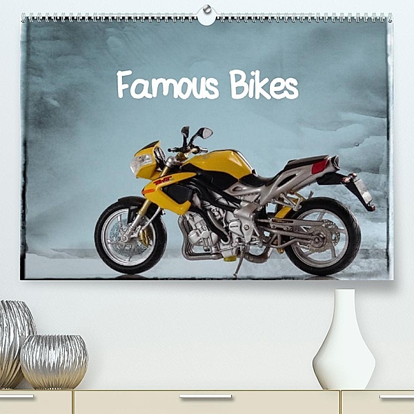Famous Bikes / UK-Version (Premium, hochwertiger DIN A2 Wandkalender 2023, Kunstdruck in Hochglanz), Klaus-Peter Huschka