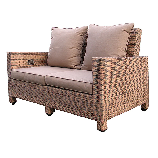 Famous Home Rattan Lounge Sofa Brasil 140cm Couch  Futon Couchgarnitur