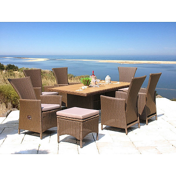 Famous Home Sitzgruppe 13tlg mit 150cm Tisch  Essgruppe Sitzgarnitur Lanzarote Premium  Ibiza