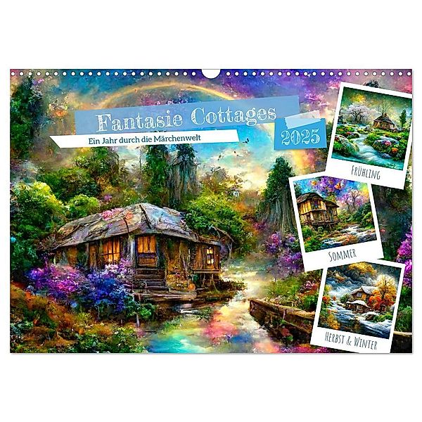 Fantasie Cottages - Ein Jahr durch die Märchenwelt (Wandkalender 2025 DIN A3 quer), CALVENDO Monatskalender, Calvendo, Anja Frost