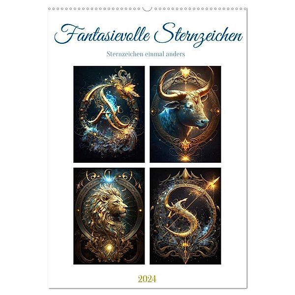 Fantasievolle Sternzeichen (Wandkalender 2024 DIN A2 hoch), CALVENDO Monatskalender, Steffen Gierok-Latniak