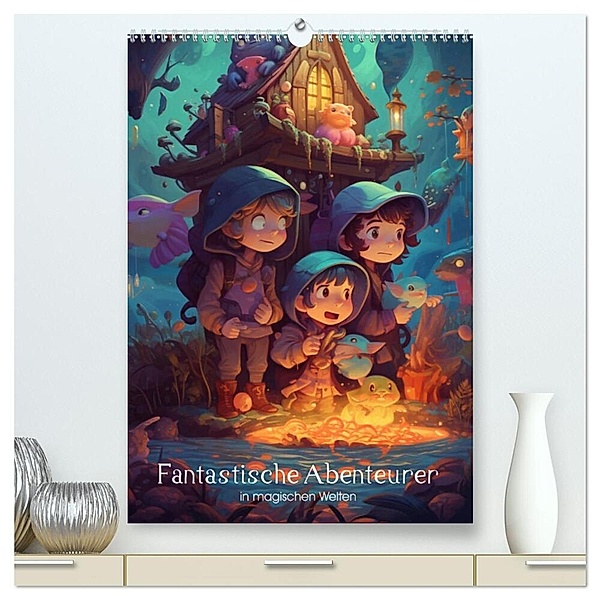Fantastische Abenteurer in magischen Welten (hochwertiger Premium Wandkalender 2024 DIN A2 hoch), Kunstdruck in Hochglanz, artefacti