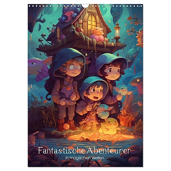 Fantastische Abenteurer in magischen Welten (Wandkalender 2024 DIN A3 hoch), CALVENDO Monatskalender, artefacti