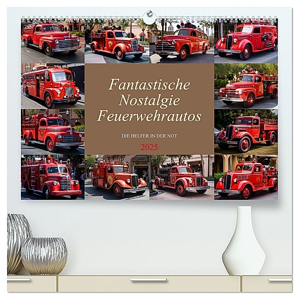 Fantastische Nostalgie Feurwehrautos (hochwertiger Premium Wandkalender 2025 DIN A2 quer), Kunstdruck in Hochglanz, Calvendo, Dirk Meutzner
