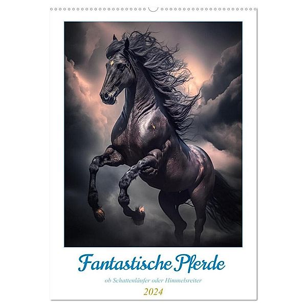 Fantastische Pferde (Wandkalender 2024 DIN A2 hoch), CALVENDO Monatskalender, Steffen Gierok-Latniak