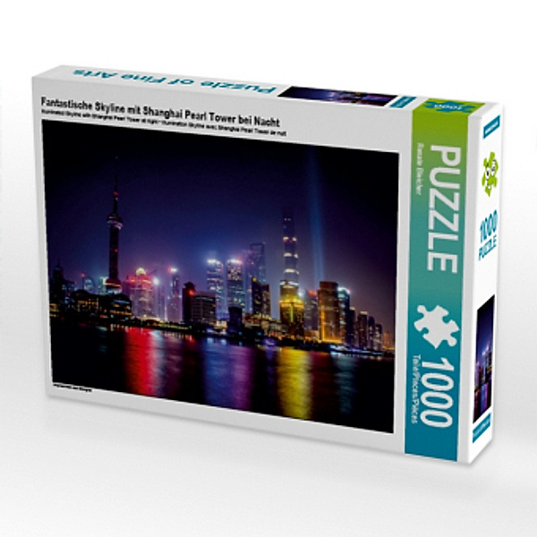 Fantastische Skyline mit Shanghai Pearl Tower bei Nacht (Puzzle), Renate Bleicher