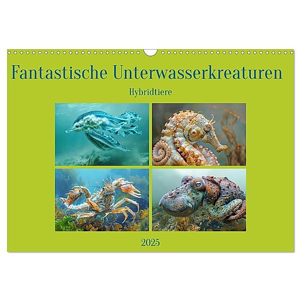 Fantastische Unterwasserkreaturen - Hybridtiere (Wandkalender 2025 DIN A3 quer), CALVENDO Monatskalender, Calvendo, Liselotte Brunner-Klaus