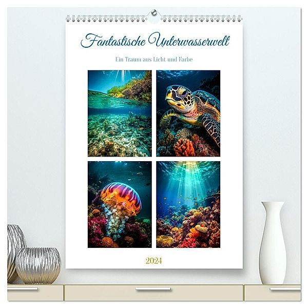 Fantastische Unterwasserwelt (hochwertiger Premium Wandkalender 2024 DIN A2 hoch), Kunstdruck in Hochglanz, Steffen Gierok-Latniak