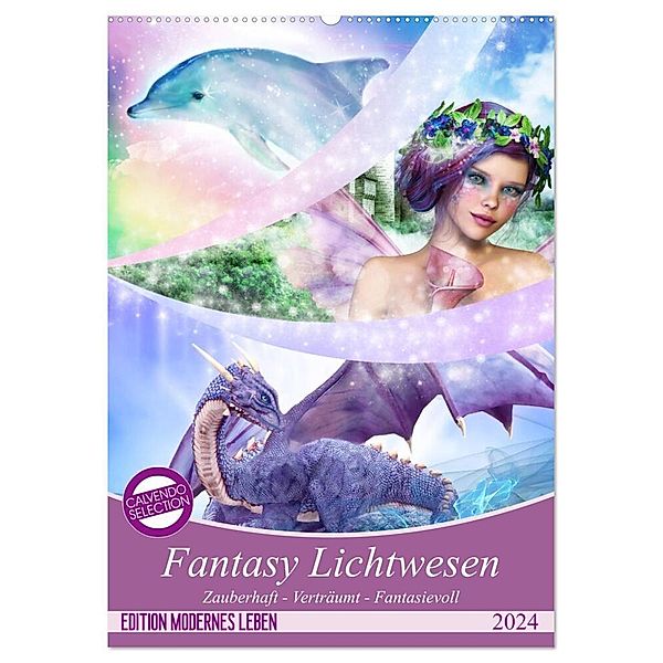 Fantasy Lichtwesen (Wandkalender 2024 DIN A2 hoch), CALVENDO Monatskalender, Gaby Shayana Hoffmann