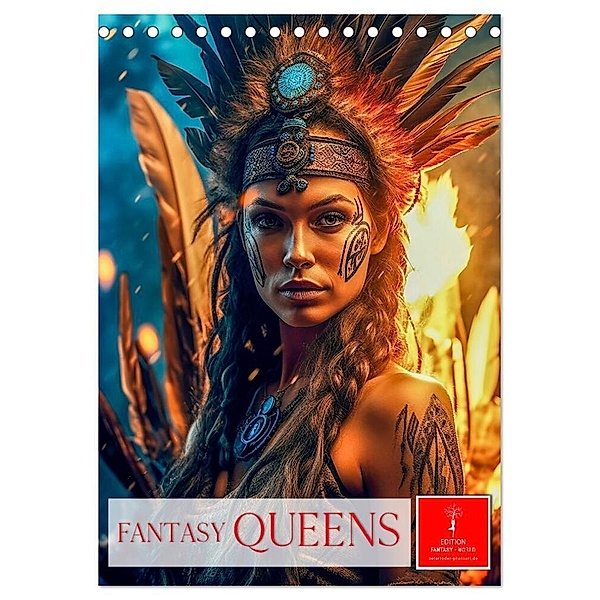 Fantasy Queens (Tischkalender 2024 DIN A5 hoch), CALVENDO Monatskalender, Peter Roder