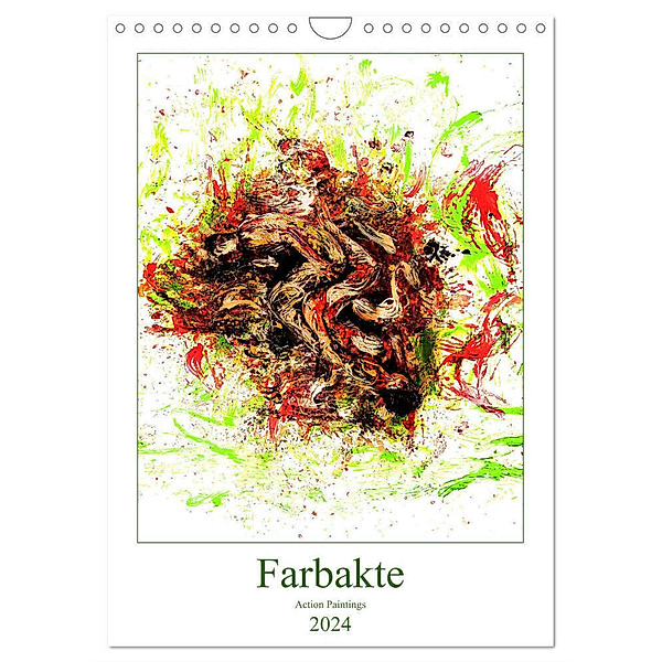 Farbakte - Action Paintings (Wandkalender 2024 DIN A4 hoch), CALVENDO Monatskalender, Detlef Bradel