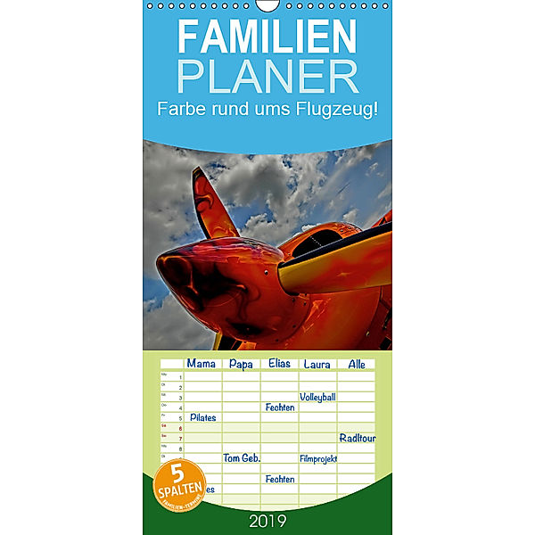 Farbe rund ums Flugzeug! - Familienplaner hoch (Wandkalender 2019 , 21 cm x 45 cm, hoch), Martina Siemon-Mohrdieck